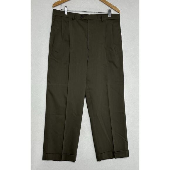 VTG Yves Saint Laurent 3 PC Suit Mens Brown Jacket Vest 54R Pants 36x27 YSL EUC - Picture 14 of 14